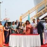 गोवा स्थित मेसर्स जीएसएल में नेक्स्ट जेनरेशन अपतटीय पेट्रोल जहाज (यार्ड 1280, शाची) को लॉन्च किया गया