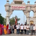शारदीय नवरात्रि अष्टमी: सोलंकियों के रावला से श्री क्षेमंकरी माता मंदिर के लिए रवाना हुआ ध्वजा यात्रा संघ